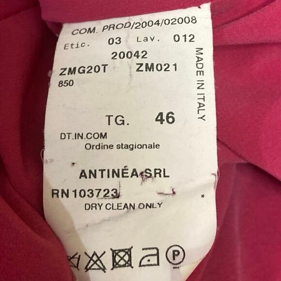 Armani Collezioni Pink Wool Single Button Long Sleeve Blazer Coat Jacket Size 10 - Picture 4 of 5